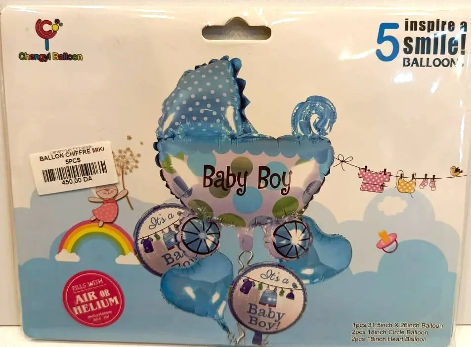 BALLON NAISSANCE  GARCON 5PCS