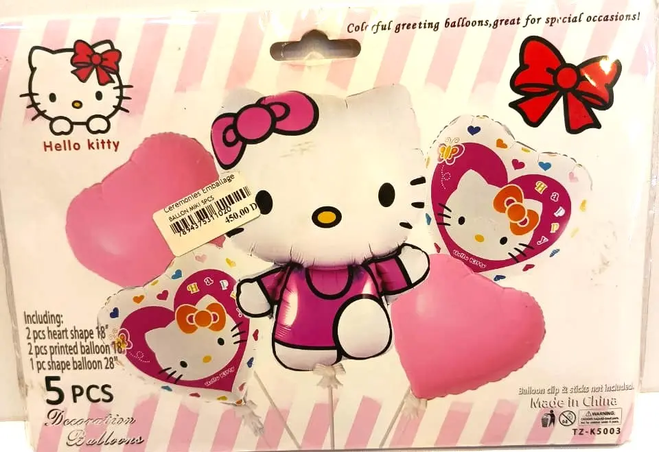 BALLON MIKI HELLO KITTY 5PCS