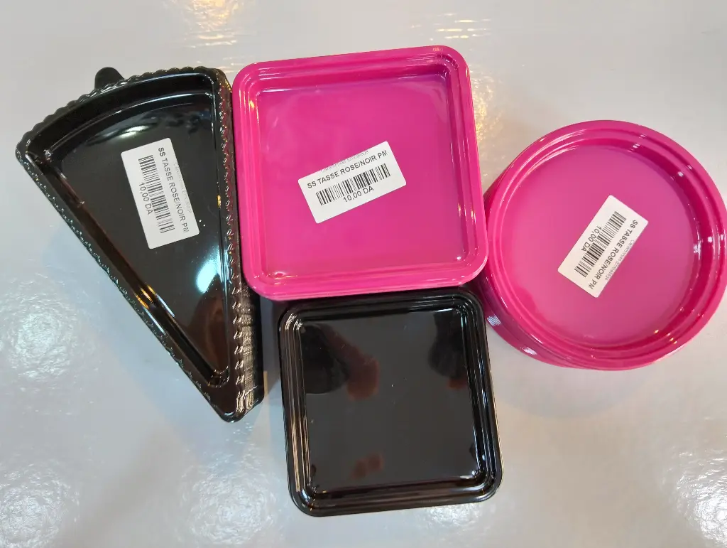 ASSIETTE JETABLE SALEE ROSE/NOIR PM