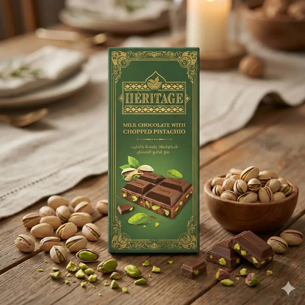 CHOCOLAT HERITAGE PISTACHE 100Gr