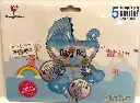 BALLON NAISSANCE  POUSSETEE GARCON 5PCS