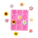 MOULE SILICONE PATE A SUCRE 12 FLEURS
