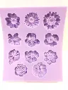 MOULE SILICONE PATE A SUCRE 11 FLEURS
